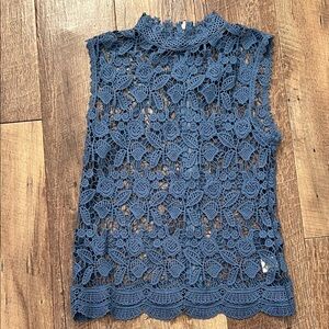 Chance or Fate Blue Floral Lace Blouse